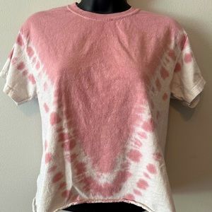 Pink and white tie-dye T-shirt size small